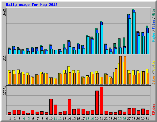 Daily usage for May 2013