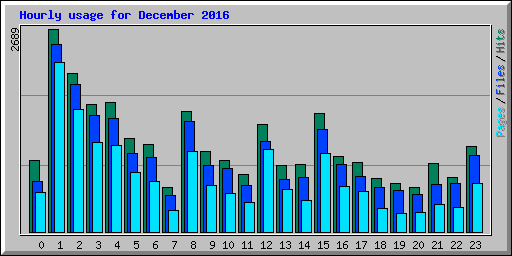 Hourly usage for December 2016